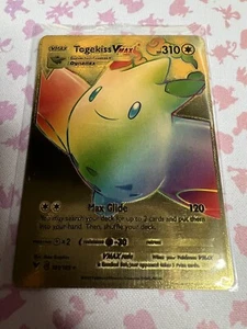 Carta Pokèmon FAN-ART: Togekiss VMAX - GOLD CARD - Foto 1 di 3