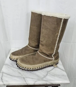 Nike ACG Puddle Proof Pull On Boots Brown Moccasins 2008 Sherpa Womens Size 7 - Picture 1 of 16