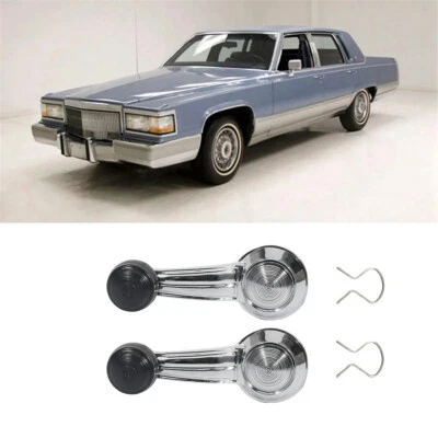 2 Sets Chrome Door Window Crank Handle Pair Set For Pontiac Cadillac Chevy Buick - Image 1 of 4