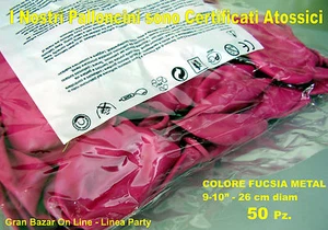 BALLONS FUCHSIA METALL PERLEN 50 Stück 26 cm Durchmesser 9-10" PARTY PARTY AUFSTELLUNG - Bild 1 von 1