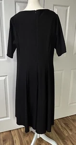 London Times Woman Black Textured Dress Size 14W Evening Party Formal B40 - Picture 1 of 12