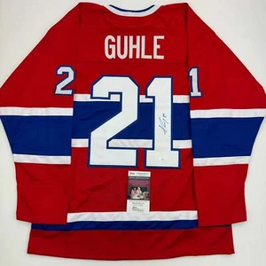 Autographed/Signed Kaiden Guhle Montreal Red Hockey Jersey JSA COA - Picture 1 of 4