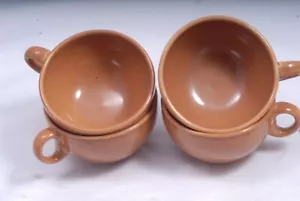 VTG 4 Russel Wright Iroquois Casual China Coffee Cups Brown Original Apricot - Picture 1 of 3