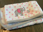 Parents Choice Pink Grey White Polka Dot Elephant Plush Baby Blanket 40” X 30”