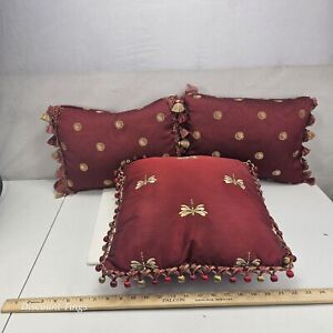 Decorative Pillows For Bedroom Or Sofas Black And Red  Set Of Three