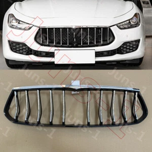 ABS Chrome Front Bumper Center Hood Grille Refit For Maserati Ghibli 2018-2024 - Picture 1 of 8