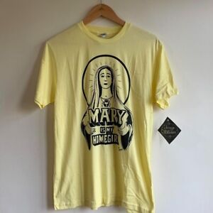 Vintage 2004 Teenage Millionaire ‘Mary is my Homegirl Print T-shirt Size M Lemon