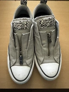 Converse Women's Shoes Size 7 Gray All Star Low Top Zip Up . - Picture 1 of 7