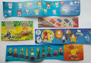 40 Beipackzettel von Tomy, Cool Things, Sanrio , Discapa , Ban Dai , Preziosi - Picture 1 of 7