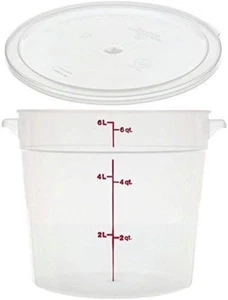 Cambro Camwear 6 Quart runder Lebensmittelbehälter mit Deckel - Bild 1 von 1