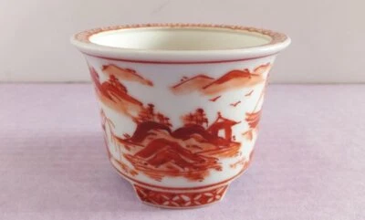 Japanese Bonsai Pot Kyo-ware HEIAN KOSO φ2.8"/7cm Sansui Glazed Round E013 - Image 1 of 4