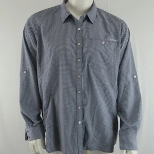 Ariat Tex camicia ventilata manica lunga con bottoni uomo 2XL XXL blu bianco a quadri - Foto 1 di 10