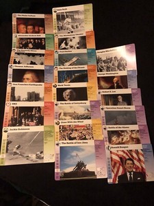 Grolier Story Of America Babe Ruth Jackie Robinson Cards Mark Twain MLK Reagan