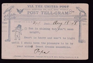 THE UNITED POST TELL-GRAM 1908, ORIGINAL POST TELL-GRAMS - Picture 1 of 2
