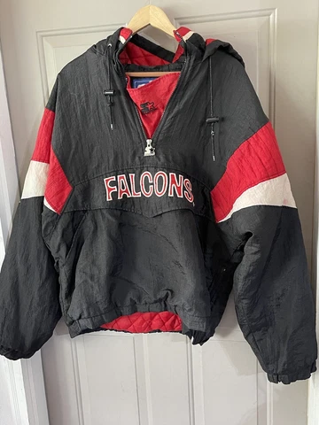 Vintage Atlanta Falcons Starter Puffer Jacket 90s NFL Half Zip size L Cover