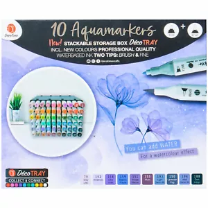 10pk Aquamarkers Calligraphy Markers Dual Tip Water Based Markers Set Purples - Picture 1 of 8