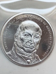 2018 John Quincy Adams 1oz. Silver Coin - w COA / BU - Picture 1 of 6