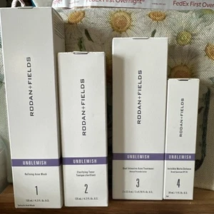 Rodan + Fields Unblemish Regimen For Acne Skin 4 Piece Set NIB 10/26-12/27 - Picture 1 of 7