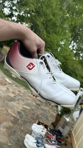 FootJoy DNA Helix Size 11M Men's Golf Shoes White Red Blue Soft Spikes 53317 - Picture 1 of 5