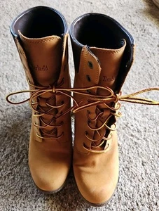 Timberland Women's Allington 6-Inch Lace-Up Heeled Boot Wheat Nubuck - SIZE 9.5 - Picture 1 of 7