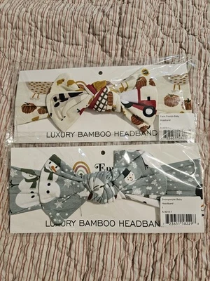Juego de diademas de bambú de lujo para bebé - Impresiones navideñas EMERSON & Friends paquete de 2 nuevo Foto 1 de 2