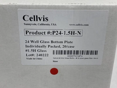 (20/Cs) CELLVIS 24-Well 1.5H Glass Bottom Black Culture Plates w/Lid P24-1.5H-N - Image 1 of 3