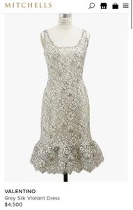 Elegant Valentino Società per Azioni Silk Floral Lace Dress Size 2 (can fit a 4) - Picture 1 of 10