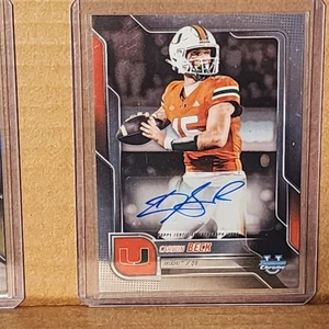 Carson Beck 2025 Bowman Univ Chrome  Autograph Card Miami Hurricanes - Picture 1 of 2