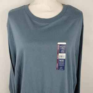 George Men's Graphic 2XLT (50-52) Top Long Sleeve Shirt T-Shirt Blue - Picture 1 of 8