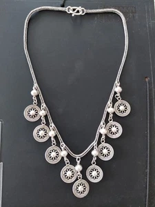 STERLING SILVER ARTISAN CRAFTED QVC ETHNIC ROUND CHARMS NECKLACE Indonesia - Picture 1 of 1