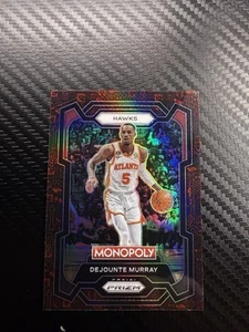 2023-24 NBA Monopoly Prizm DEJOUNTE MURRAY Black Red Icons SP Hawks #5 - Picture 1 of 2