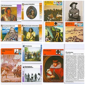 NATIVE AMERICAN HISTORY * POCAHONTAS * CUSTER * INDIAN WARS * 12 Trading Cards - Picture 1 of 13