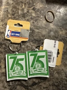 Lot of 2 Vintage NBA Boston Celtics 75 years Logo Key Ring / Keychain, Wincraft - Picture 1 of 2