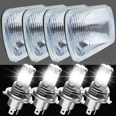 For Chevrolet K10 K20 K30 1981 1982 1983 1984 1985 1986 4PCS 4x6" LED Headlights Foto 1 de 4