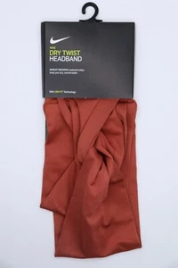 NIKE STUDIO DRY TWIST KNOT DRI FIT ELASTIC PERFORMANCE HEADBAND - DARK RUSSET - Picture 1 of 9