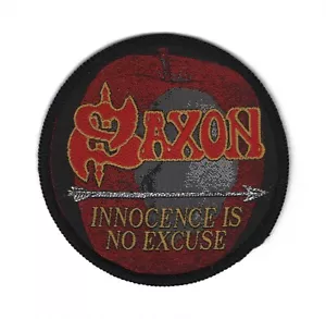 Saxon - Innocence Is No Excuse - Vintage Woven Patch - New Old Stock - Picture 1 of 2