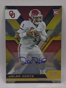 2020 Panini Chronicles Draft Picks XR Gold Jalen Hurts RC ROOKIE AUTO #7/7 BAMA - Picture 1 of 6