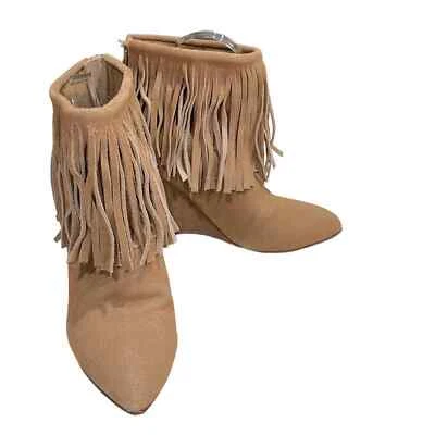 Botín de cuña de gamuza con flecos Chinese Laundry Arctic talla 6 tostado Foto 1 de 4