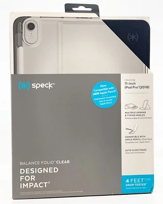 Speck Balance Folio Clear Case For Apple iPad Pro 11-Inch (2018) - Clear/Black - Image 1 of 3