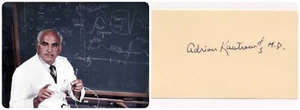 Heart Transplant Pioneer Dr. ADRIAN KANTROWITZ Hand Signed Card from 1970s - Foto 1 di 2