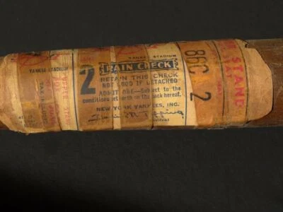 1951 World Series 2 Ticket Stubs Mickey Mantle Willie Mays 1st Joe DiMaggio bat - Image 1 of 4