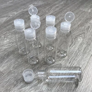 50ml Small Plastic Bottles Strong Round Screw Flip Top Lid Travel Bottle Liquid - Picture 1 of 3