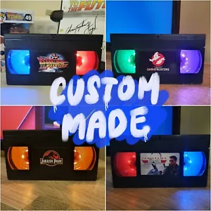 Custom Made LED VHS Video Tape Lamp Birthday Gift Ideas Present Retro Light Up