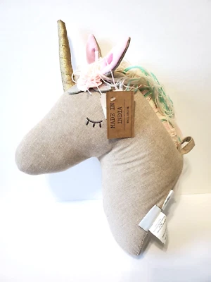 Cabeza de unicornio grande felpa montaje en pared guardería colgante de pared ¡Nuevo con etiquetas! Foto 1 de 4