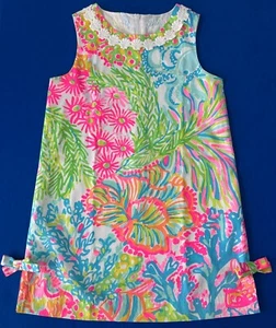 Lilly Pulitzer Girls 7 Classic Shift Dress Lovers Coral 2016 Print WORN ONCE - Picture 1 of 12
