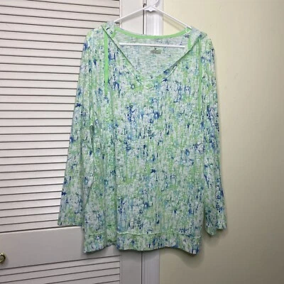 Exertek Activewear Top Plus Size 2X Blue Tie Dye Exercise Pullover Womens Shirt - Image 1 of 4