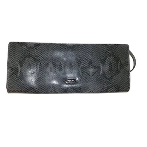 PERLINA NY Black Leather Clutch Organizer Wallet Vintage - Picture 1 of 7