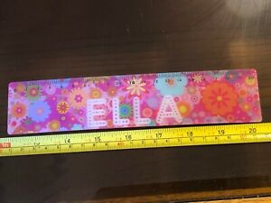 Ruler Ella Name Personal Picture Move 3D Effect School Stationery Floral Cute