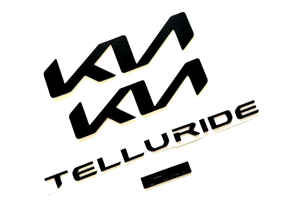 Emblemas delanteros traseros de repuesto negros brillantes 4 piezas para KIA Telluride X pro 2022-25 Foto 1 de 3