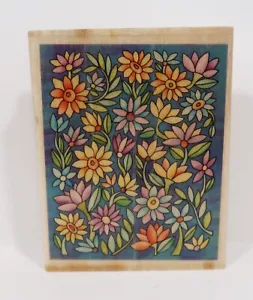 Uptown Rubber Stamp, L26047 Blue Garden Background, Flowers, Floral - Picture 1 of 3